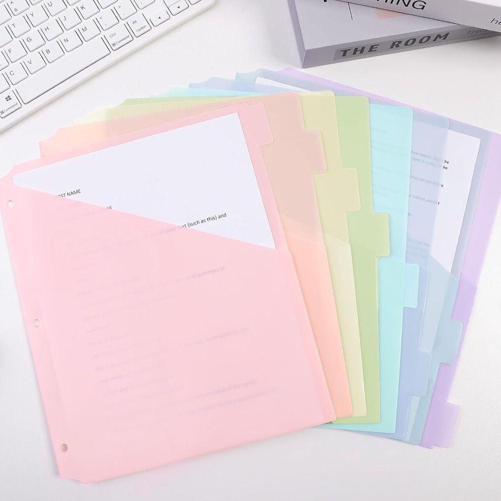 Tab Divider A4 - 8 قطع من فواصل الملفات البلاستيكية
