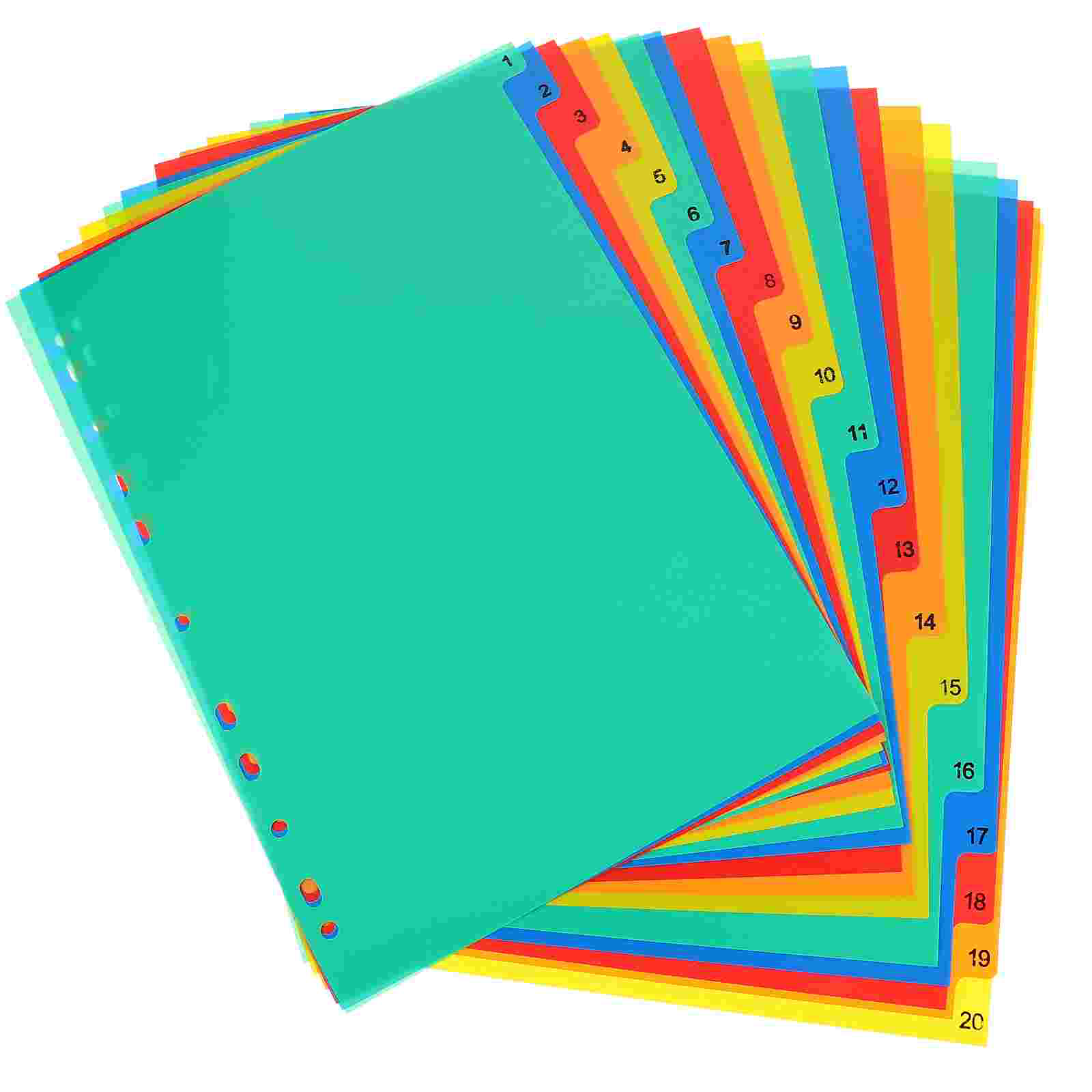 Tab Divider A4 - 20 قطعة A4 منفصلة فضفاضة ورقة