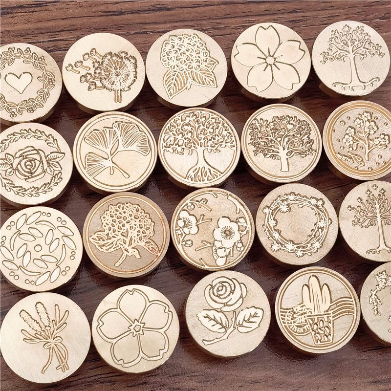 Wax Seal Stamp Set - رأس ختم شمع الزهور ، أوراق