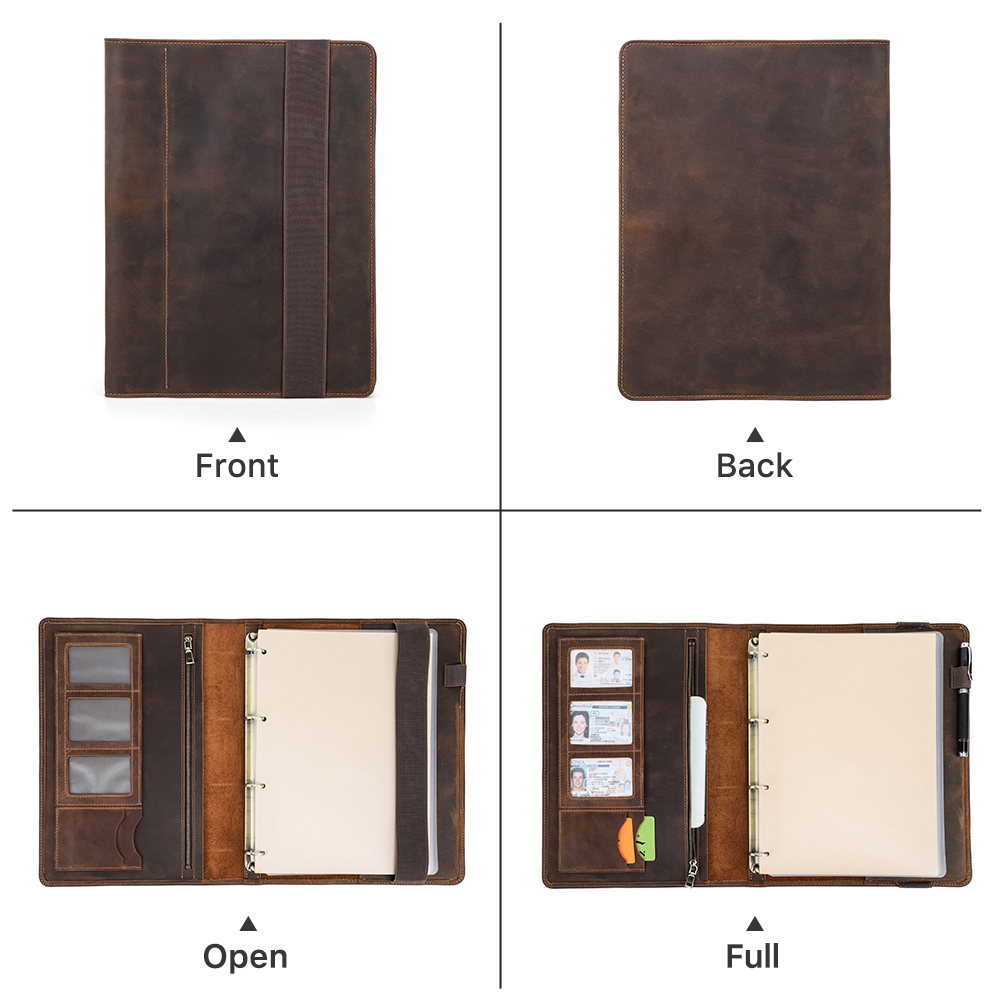 غطاء جلدي فاخر دفتر A4 ، محفظة - مراجعة Binder A4 Lever وسعره